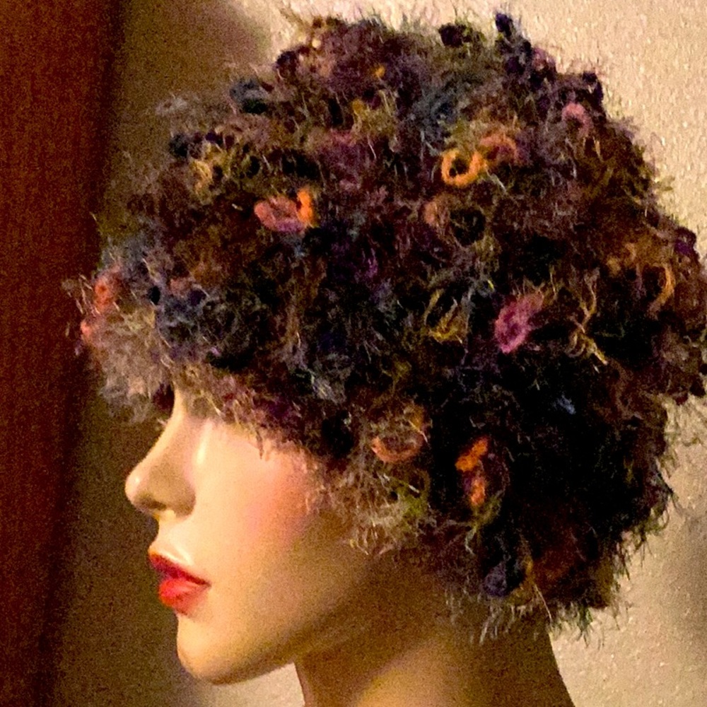 Multicolor hand knitted hat
